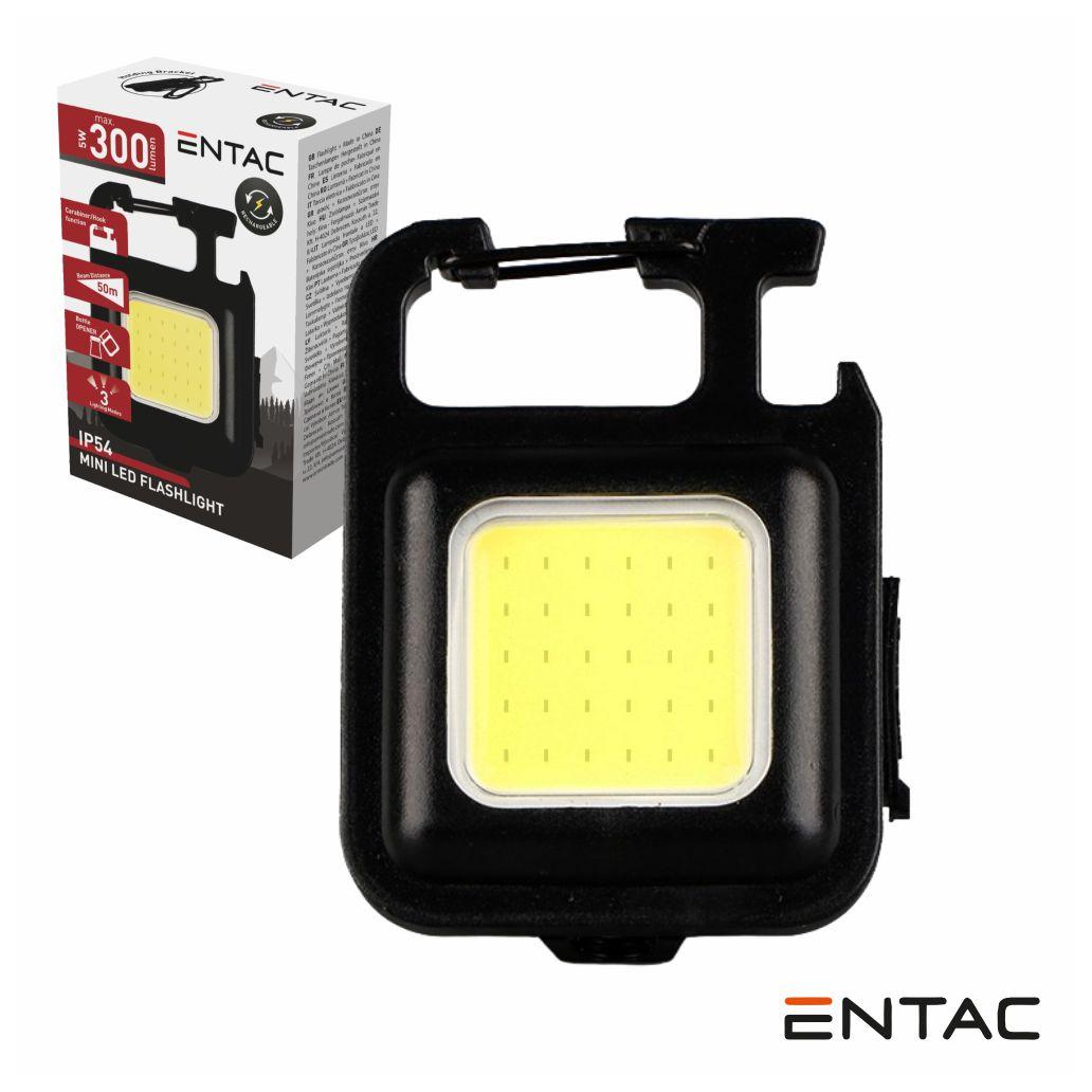 (imagem para) Lanterna LED COB Porta Chaves 5W 20lm IP54 Preto ENTAC